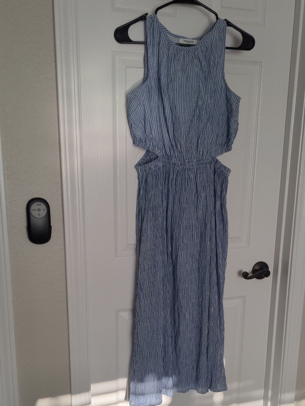 Striped Blue and White Cutout Dress